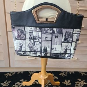 Fashion Magazine Crossbody Goldtone Chain